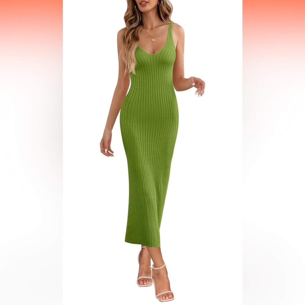 Chic Green Sleeveless Maxi Dress